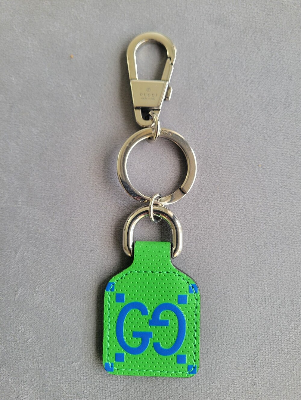 Gucci Green Leather GG Keychain